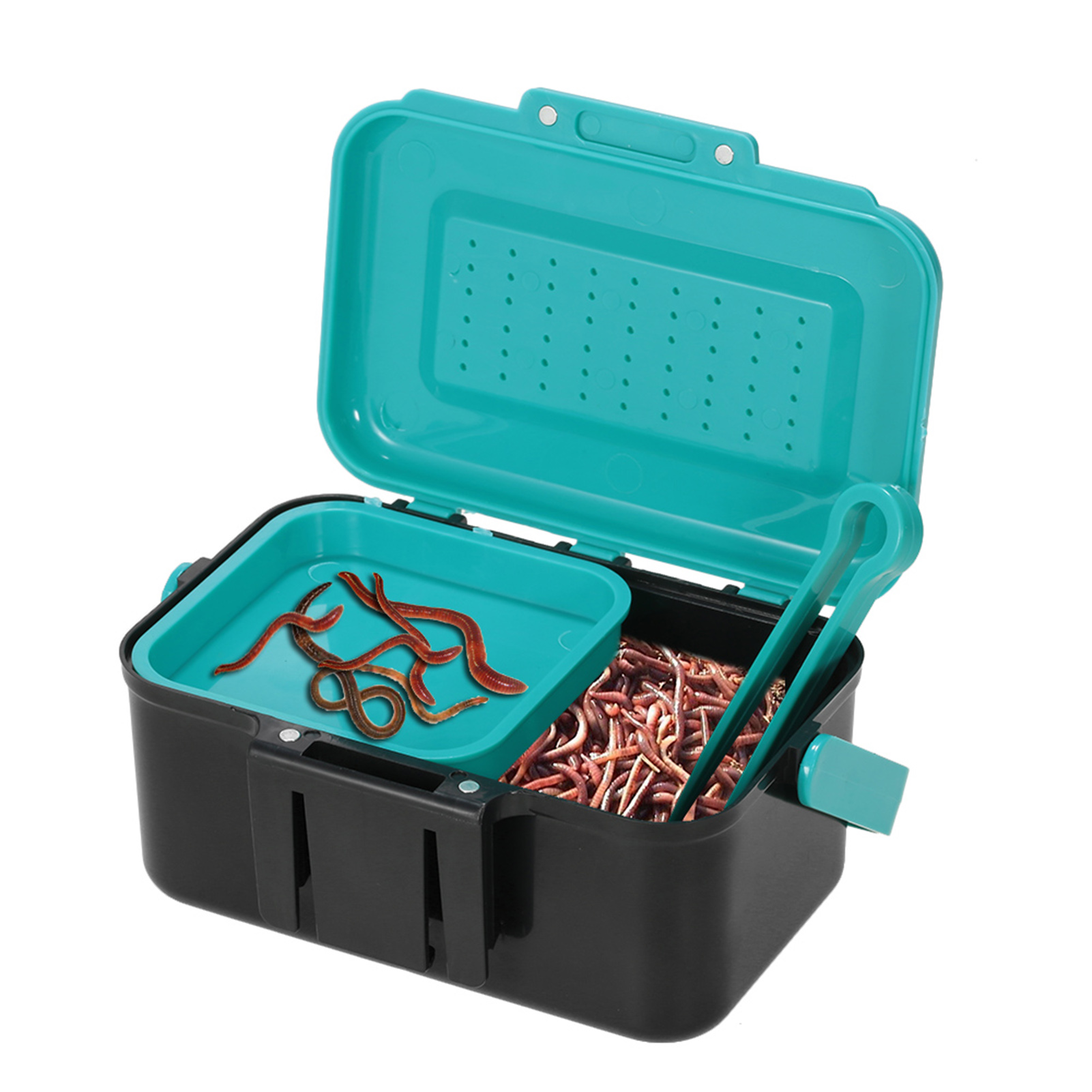 Fish Finder Case - ポータブル釣り用ルアーボックスケース、生きているルアー、餌、フック、ミミズ用キャリングケース、ウエストフィッシングタックルボックス、アウトドアフィッシング用ルアーボックス