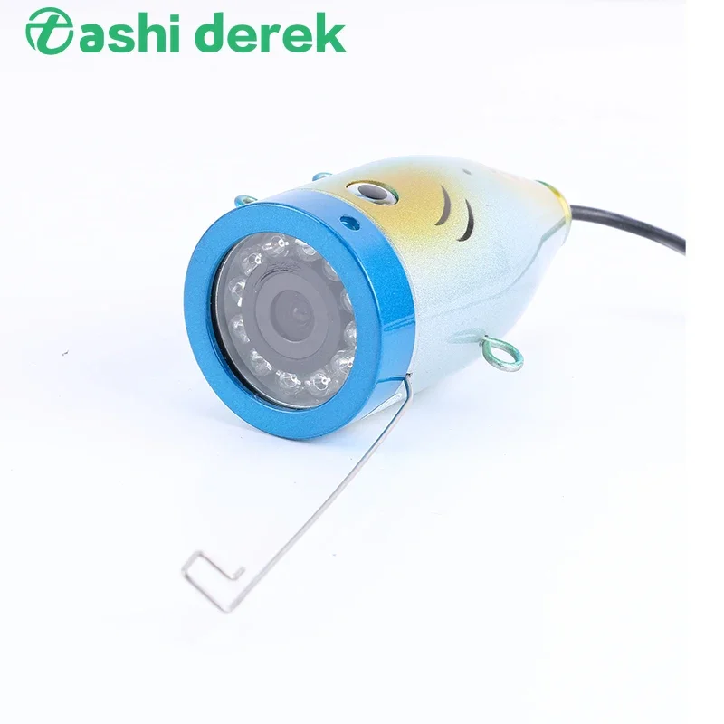 Fishing Camera - 水中釣り用の特別なデザインの魚型カメラ、12個の白い暗視ライト、IP68防水、15 m、30 m、50mオプションのケーブル