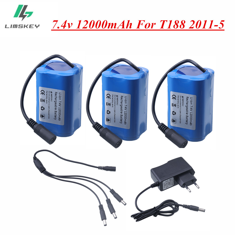 Fish Finder Charger - 7.4V 12000mAh バッテリー USB 充電器付き T188