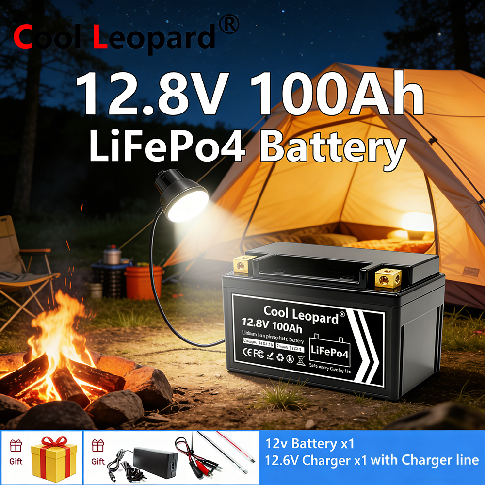 Fish Finder Charger - 軽量12V 100Ah LiFePO4バッテリーパック、4000回以上のサイクル、魚群探知機や屋外照明に鉛蓄電池よりも優れています