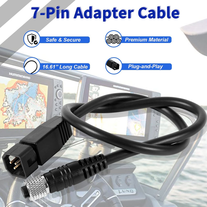 Fish Finder Cable - ユニバーサルソナートランスデューサーアダプターケーブル、ブラック、ハミンバードフィッシュファインダーおよびミンコタUS2ファインダー用、1852068 & MKR-US2-8、7ピン