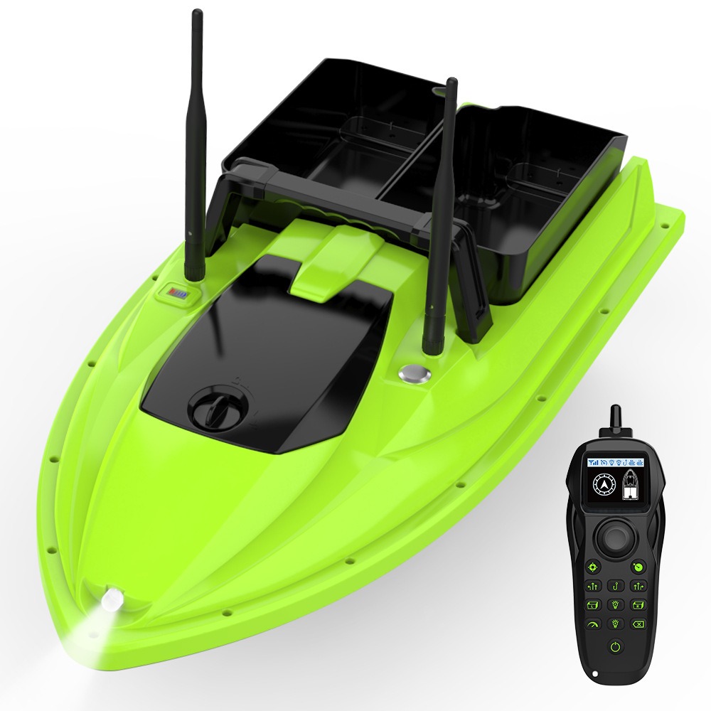 Fish Finder Cable - 500M RCフィッシングベイトボート デュアルサイロ 3kg積載量 フックリリース 魚群探知機