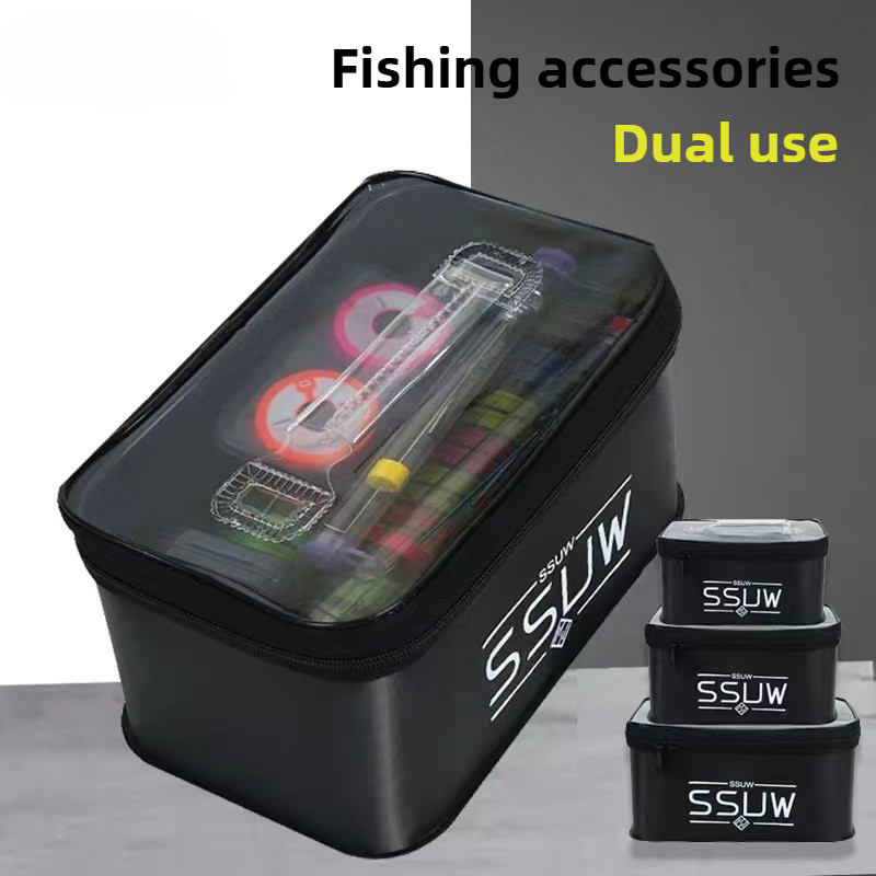 Fish Finder Case - ポータブルEVA釣りツールボックス、釣りアクセサリーオーガナイザー、生餌保存容器、3L/5L/7L大容量水容器