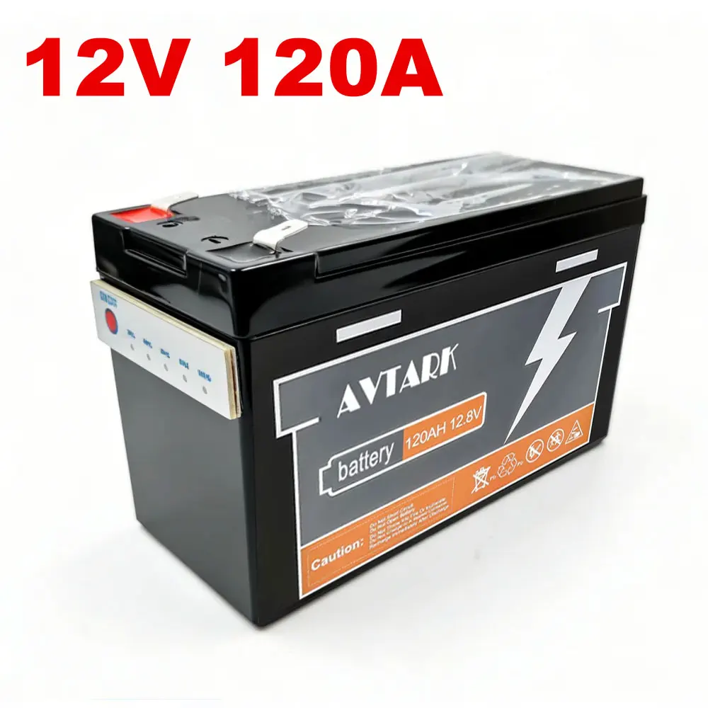Fish Finder Charger - LiFePO4 12V 120Ah バッテリー、内蔵 BMS、4000+サイクル充電可能なリチウムバッテリー、乗用玩具、スクーター、魚群探知機に最適