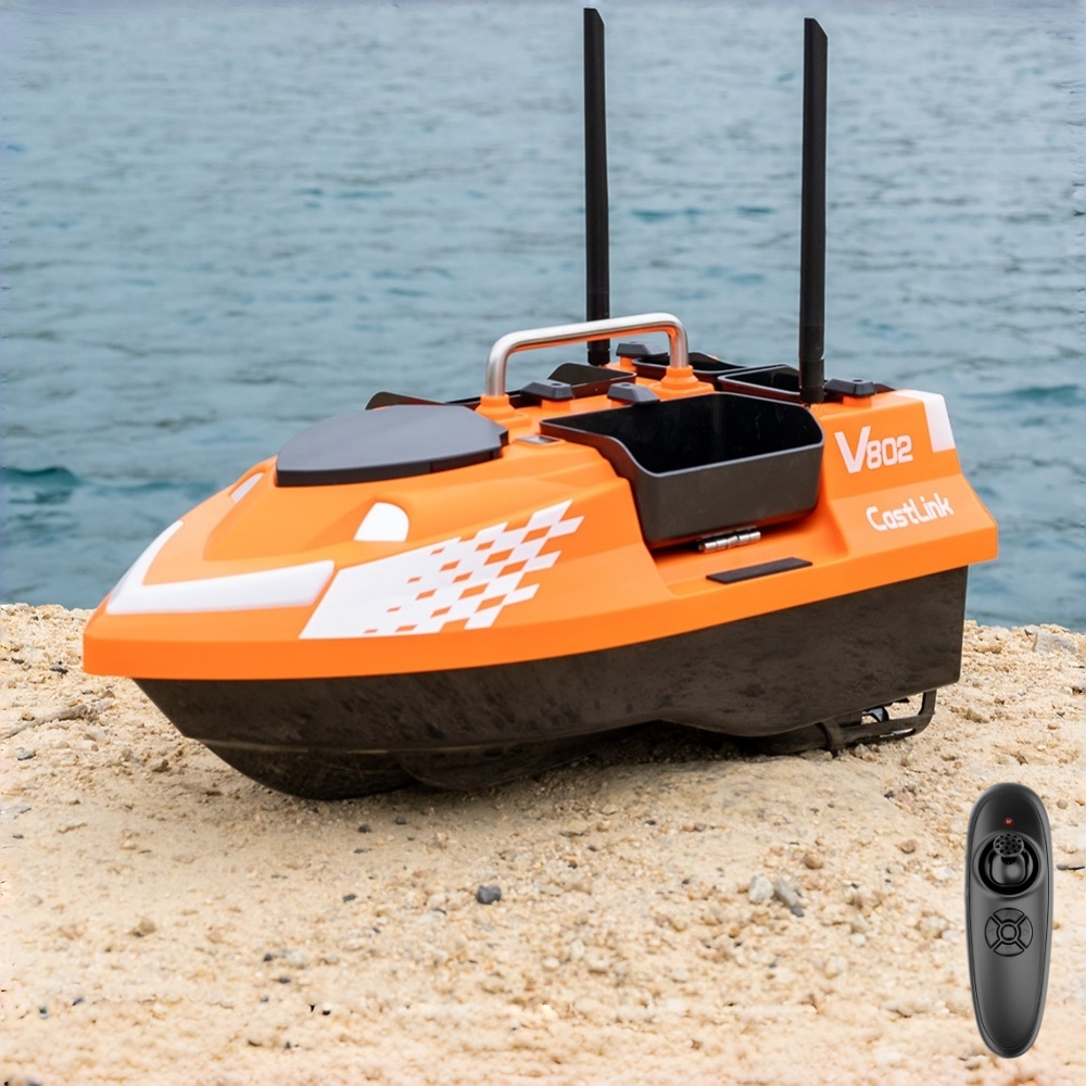 Fish Finder Cable - デュアルアンテナRCベイトボート、4つの餌入れ、フックリリース、ソナー、リモコン、魚群探知機付き、湖・海釣り用具