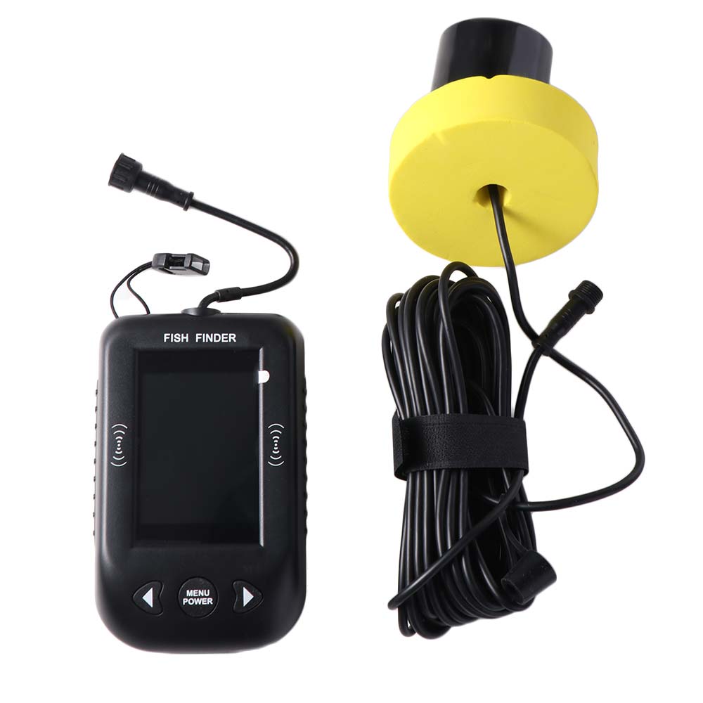 Fish Finder Portable - 45度XF03魚群探知機LCDディスプレイワイヤーデザインポータブルソナー探知機防水深度検知ソナー魚群探知機