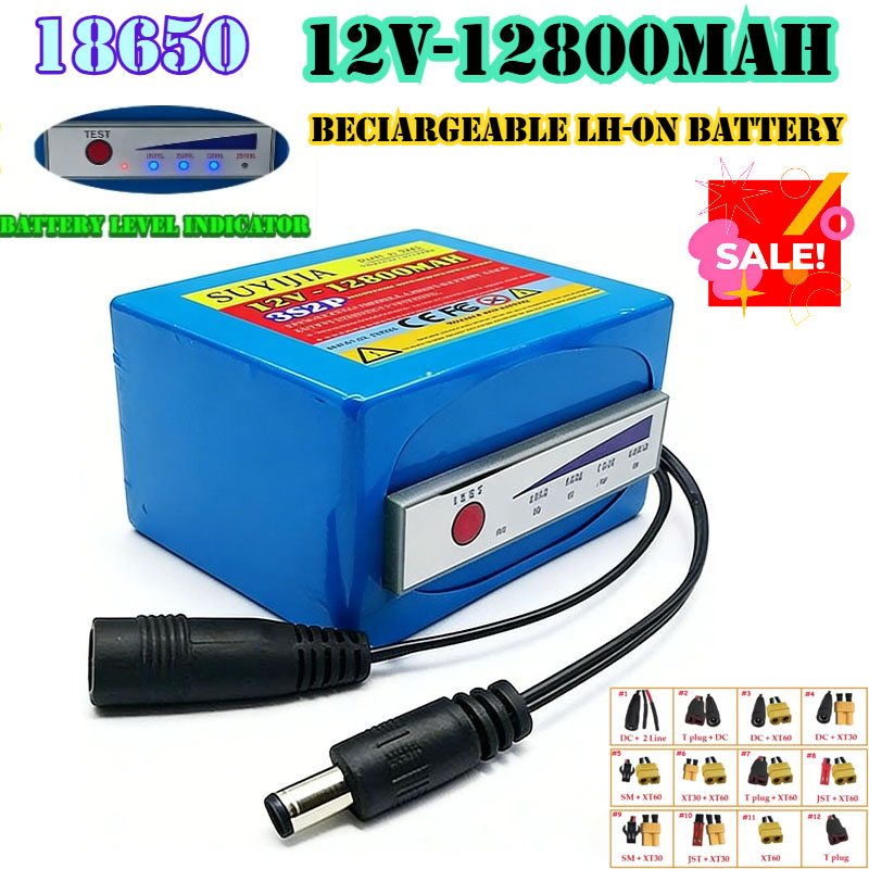 Fish Finder Portable - 18650 リチウム電池 3s2p 12v 12800mAh 11.1V/12.6V