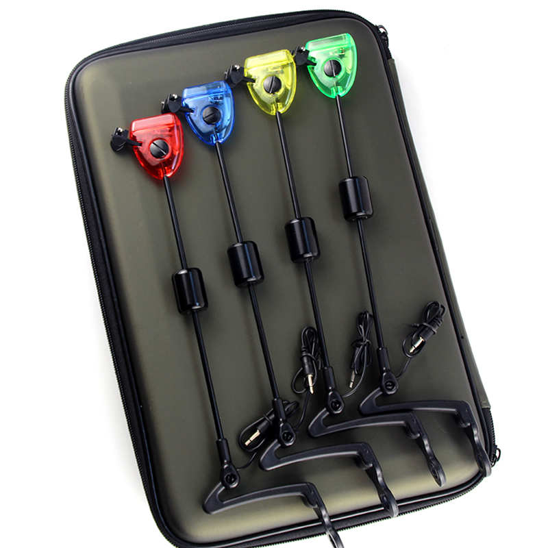 Bite Indicator - フィッシングスウィンガーセット LED 照明付き釣りバイトインジケーター 釣具 ジッパーケース入り 屋外スイング信号受信機