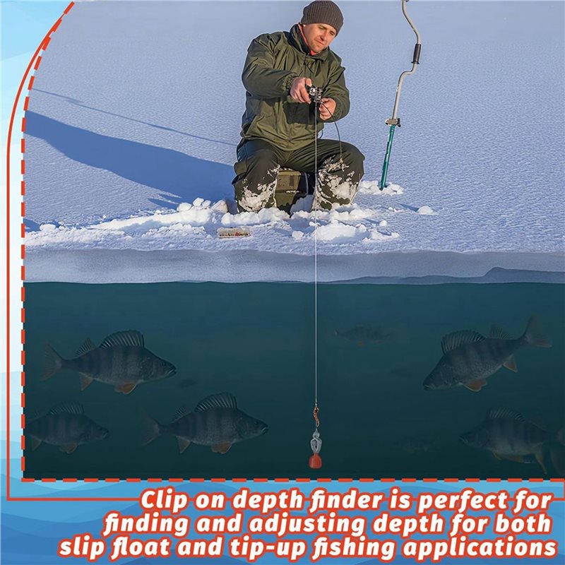 Fishing Depth Finder - クリップオン式水深計 海、湖、川用 - 4個パック ポータブル氷上釣り用深度計