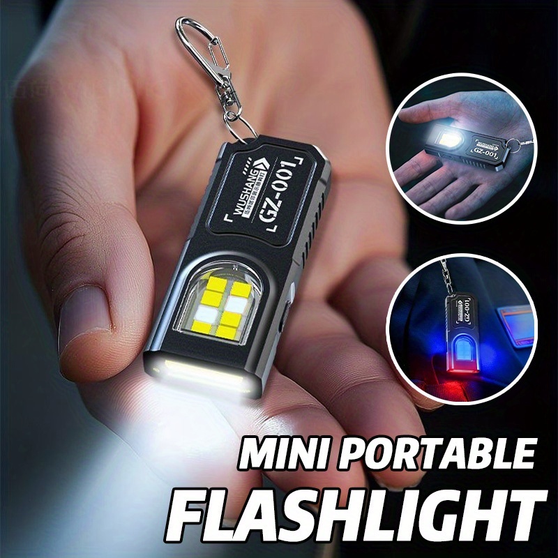 Fishing Light - 強力なミニCOB LEDキーホルダー懐中電灯、USB C充電式、吊り下げ式作業灯、防水キーリング、キャンプ、ウォーキング、ポケットランプ