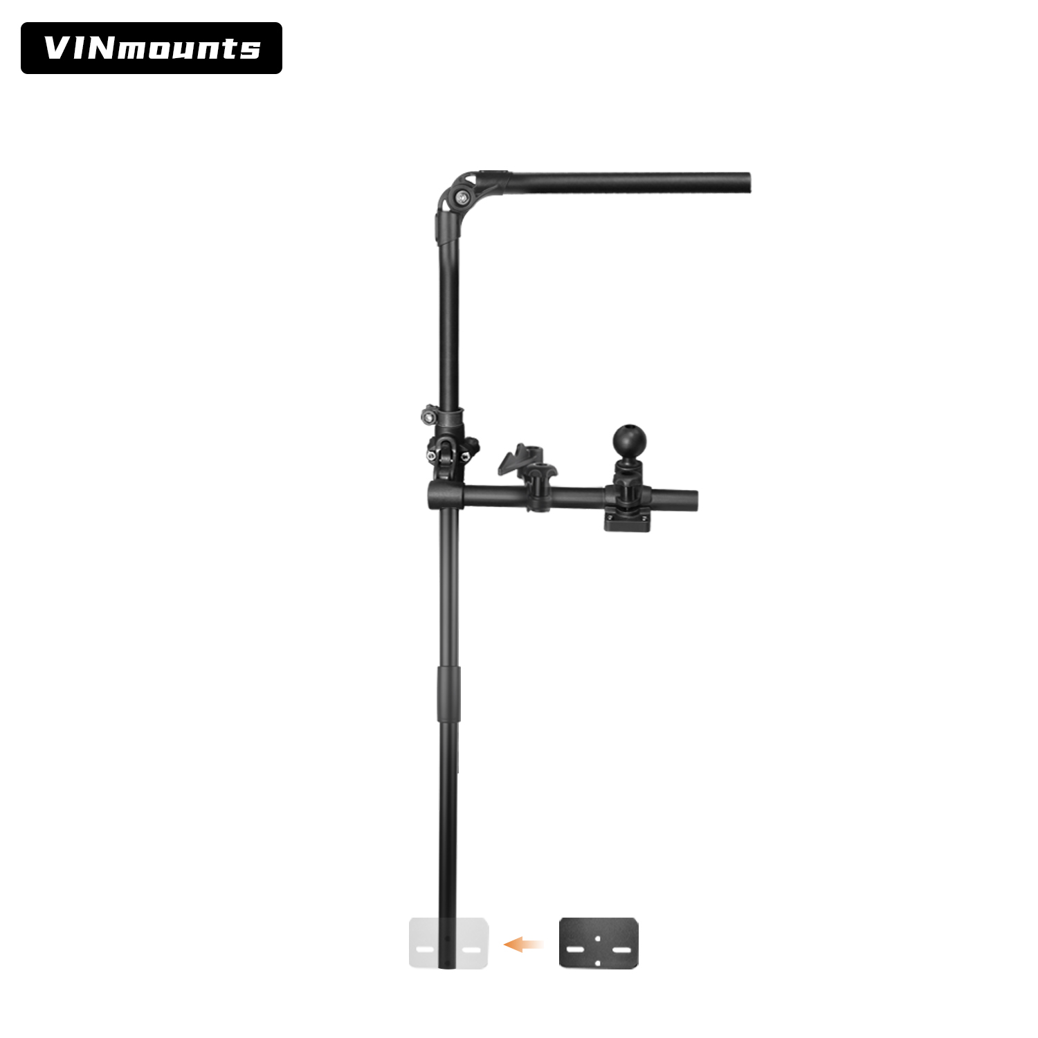 Fish Finder Mount - VINmountsLivescope魚群探知機ロッドマウント カヤック/ボート用 ユニバーサル360 ° 調整可能な回転マウント、Garmin/Lowra対応
