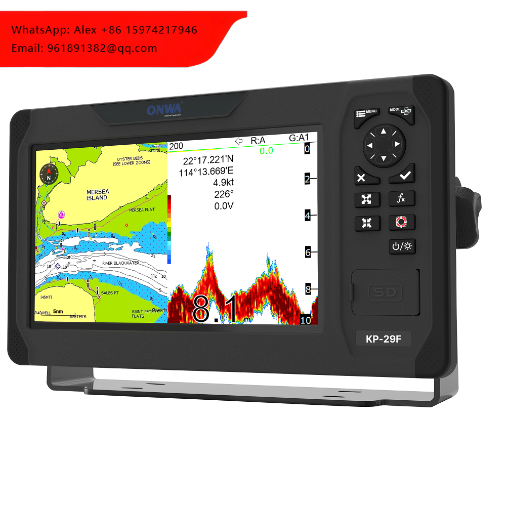 Fish Finder Gps - ONWA KP-25 KP-27 KP-29シリーズGPSチャートプロッター 5インチ、7インチ、9インチ、オプションでクラスB AISと魚群探知機能搭載