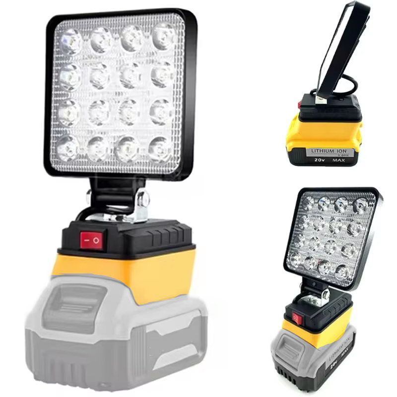 Fish Finder Battery - デウォルト用ハンドヘルドLEDスポットライト、4インチ、コードレス、仕事、釣り、緊急ツール、ランプ、屋外照明、18v、20vバッテリー