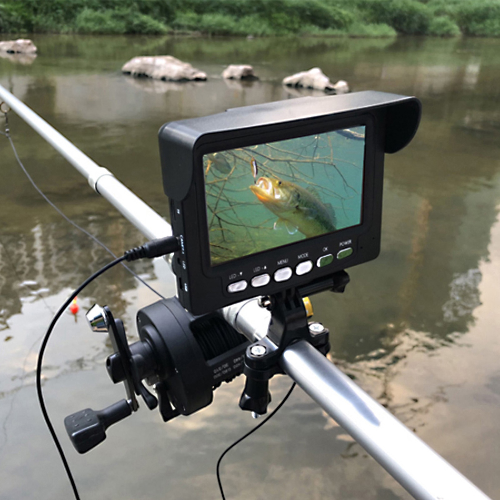 Fish Finder Portable - ポータブル水中魚群探知機カメラキット,HD,カラースクリーン,モニター,防水,4.3インチ