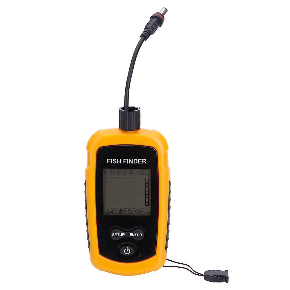 Fish Finder Transducer - アラーム付き100Mポータブルソナー魚群探知機 ソナー範囲エコーサウンダーアラームトランスデューサー 水深計 湖 海 ボート