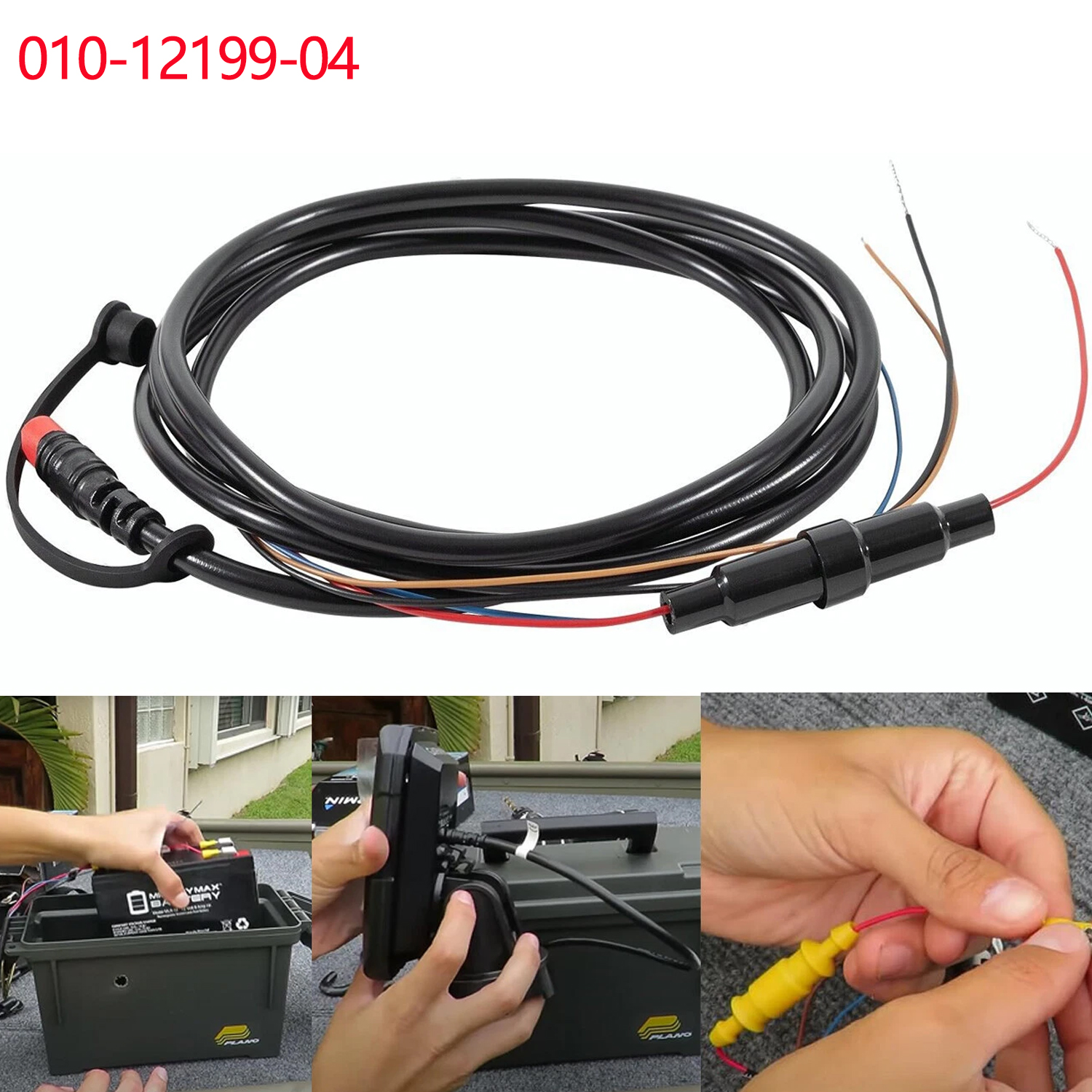 Fish Finder Cable - 010-12199-04 電源/データケーブル クイックコネクトアダプター 4ピン 4Xdv Echo、Striker
