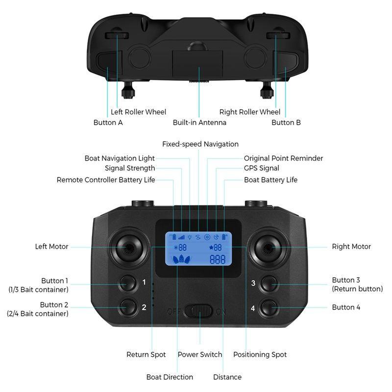 ABKQ-釣り餌ボートリモコン LCD スクリーンディスプレ - Fishing Gps のレビューと価格