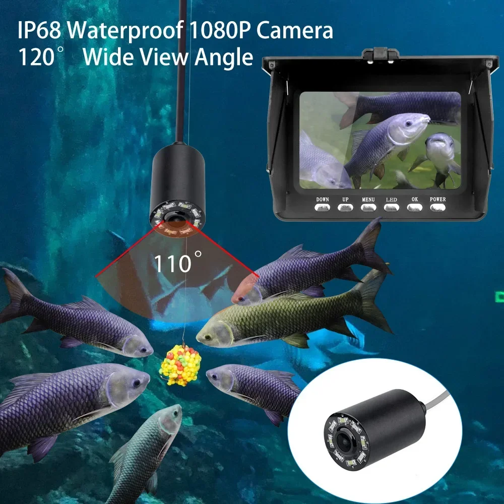 魚群探知機 5.0 インチ Lcd ディスプレイ水中釣りカメ - Fish Finder Cable のレビューと価格