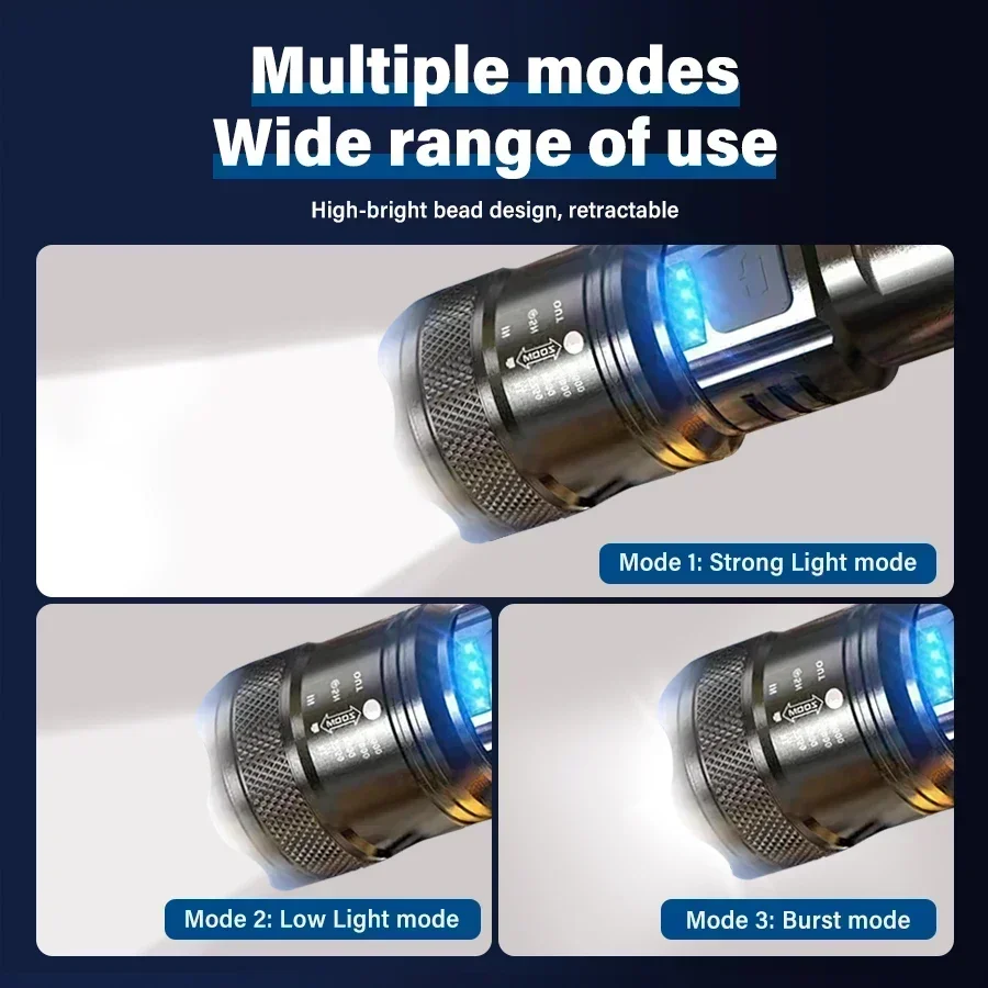 超高輝度 LED 懐中電灯 USB 充電式トーチ伸縮ズームラ - Fishing Light のレビューと価格
