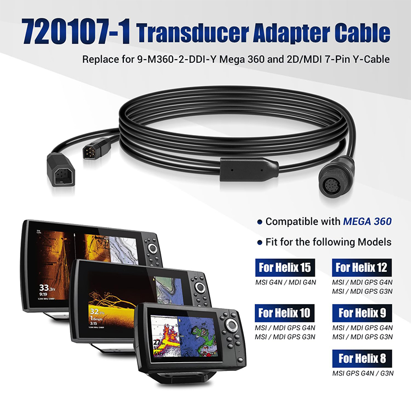 720107-1 トランスデューサーアダプターケーブル 10 - Fish Finder Cable のレビューと価格