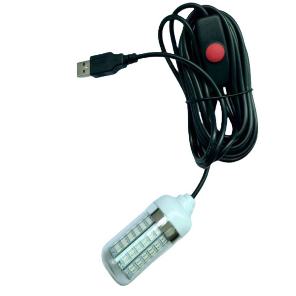 5V水中魚誘引ランプ 緑/白/青/暖色ライト USB LED - Fish Finder Charger のレビューと価格