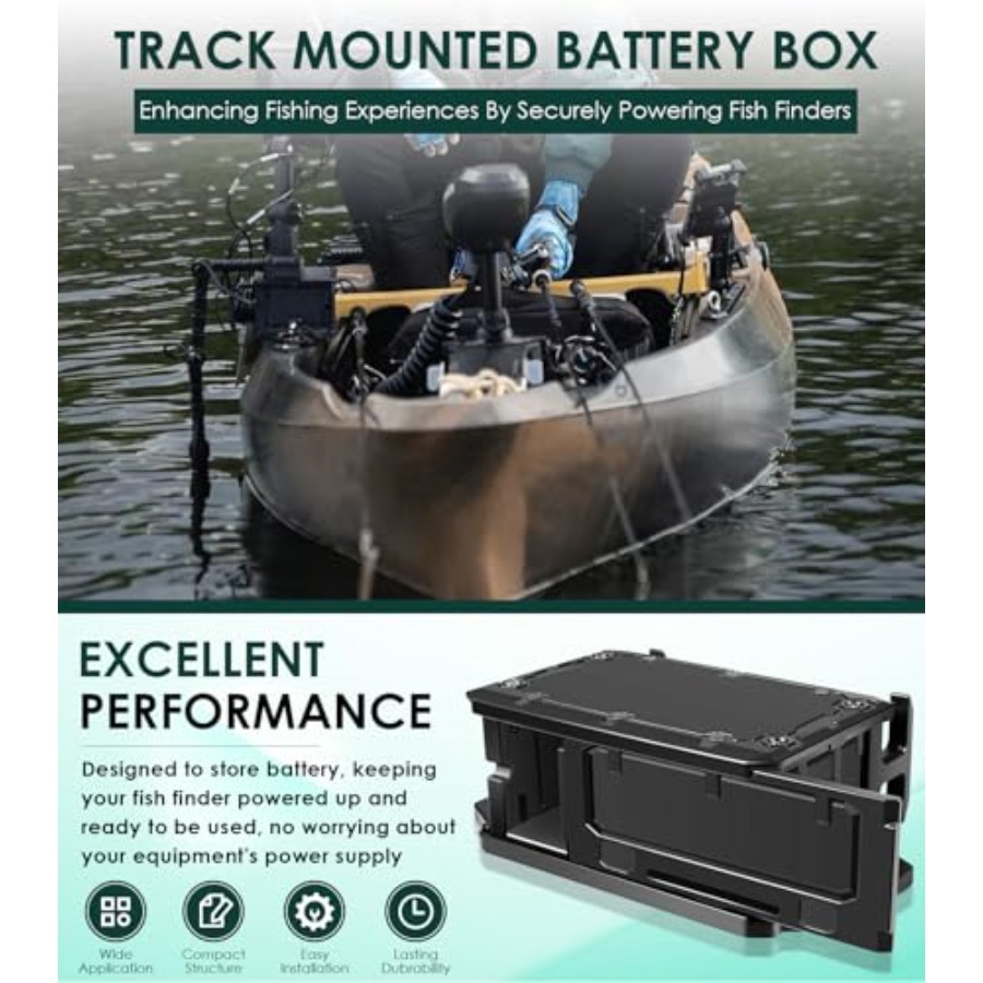 魚群探知機用トラックマウントバッテリーボックス：ABS樹脂製 - Fish Finder Mount のレビューと価格