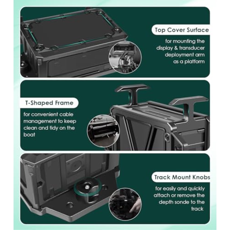 魚群探知機用トラックマウントバッテリーボックス：ABS樹脂製 - Fish Finder Mount のレビューと価格