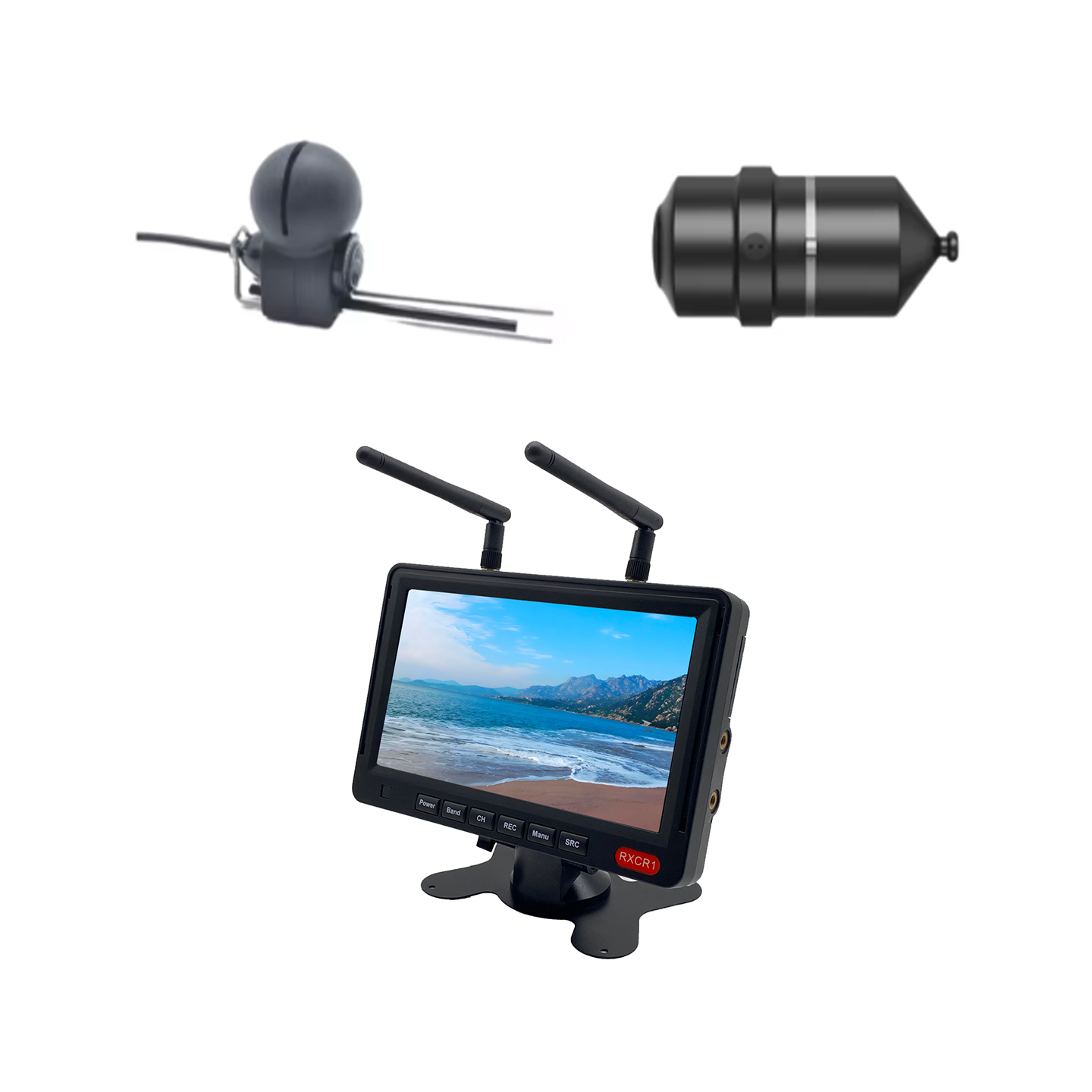 2 ワット画像伝送ワイヤレス水中魚検出カメラリモコンボートア - Fishing Camera のレビューと価格