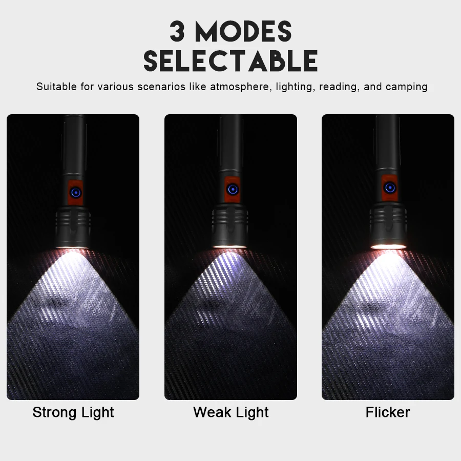 ハイパワー LED 懐中電灯 USB 充電式トーチ、伸縮ズー - Fishing Light のレビューと価格