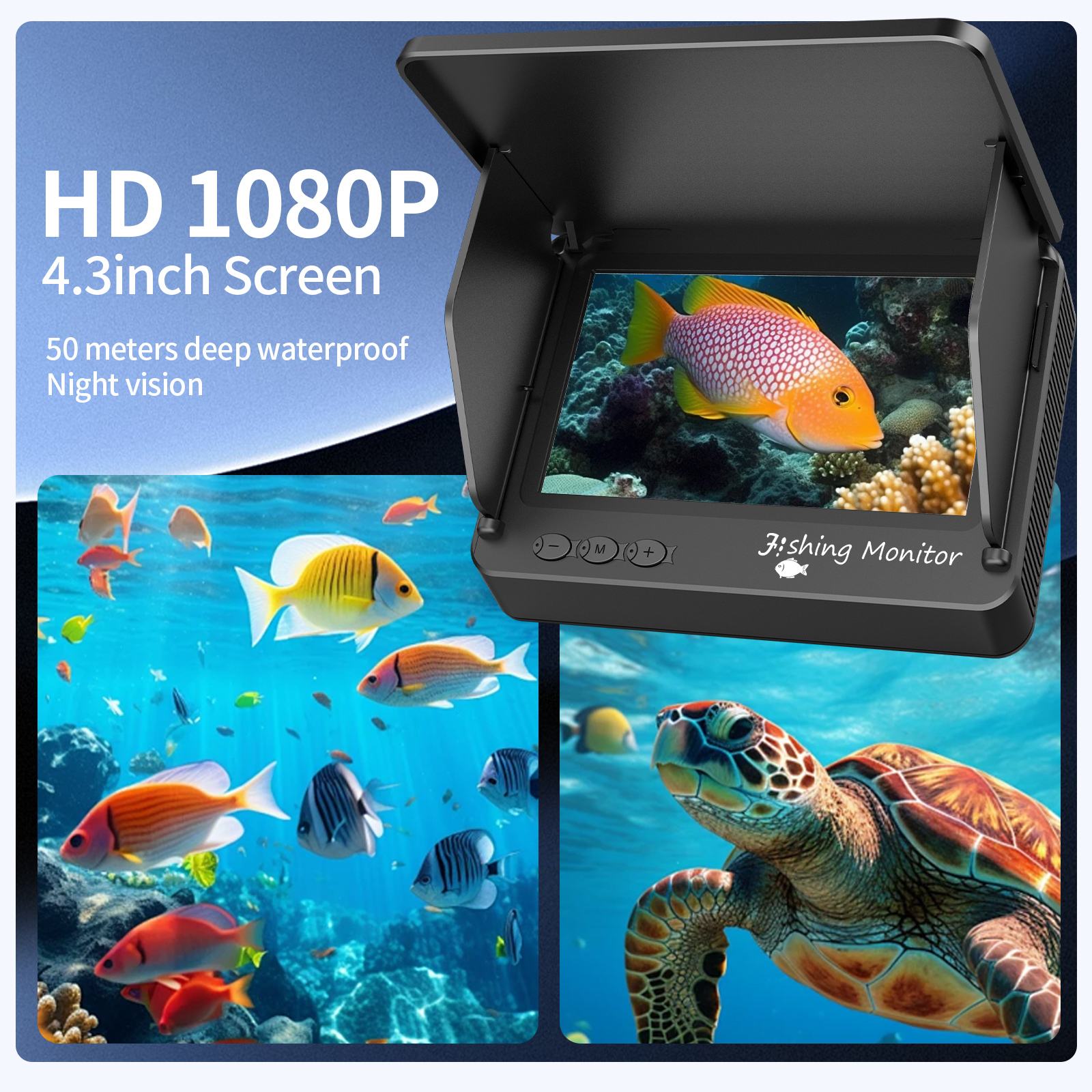 水中釣りカメラ 1080P HD 魚群探知機 赤外線ライト付 - Fish Finder Portable のレビューと価格