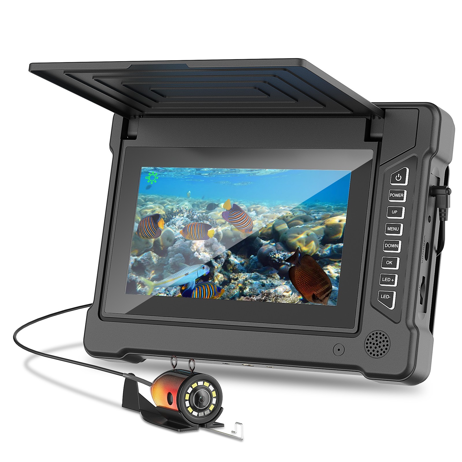7インチ15M 1200TVL水中釣りカメラ、白と赤外線LE - Fish Finder Cable のレビューと価格