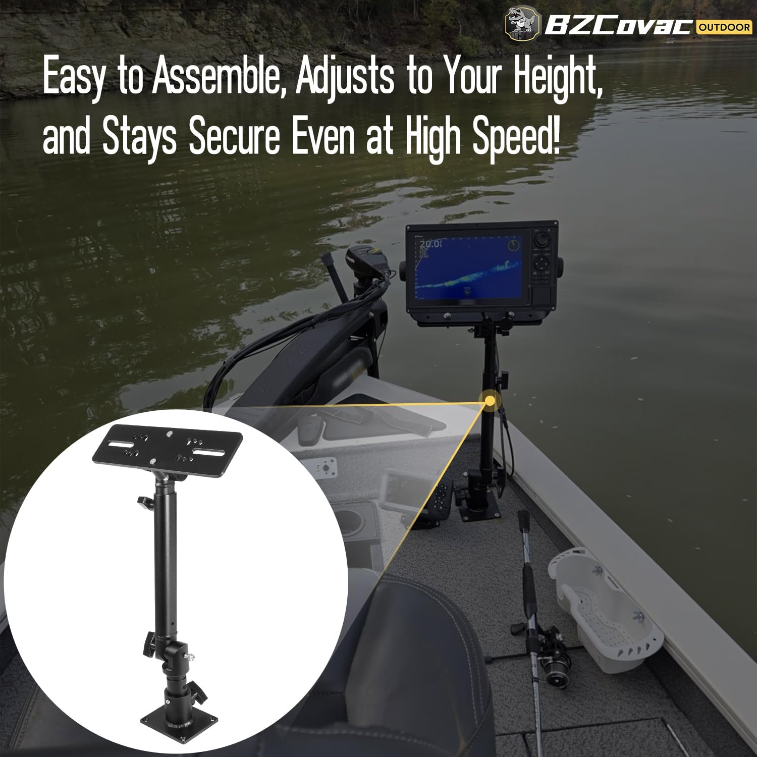 マリンアルマイト処理済みアルミニウムモニターマウント（350 - Fish Finder Mount のレビューと価格