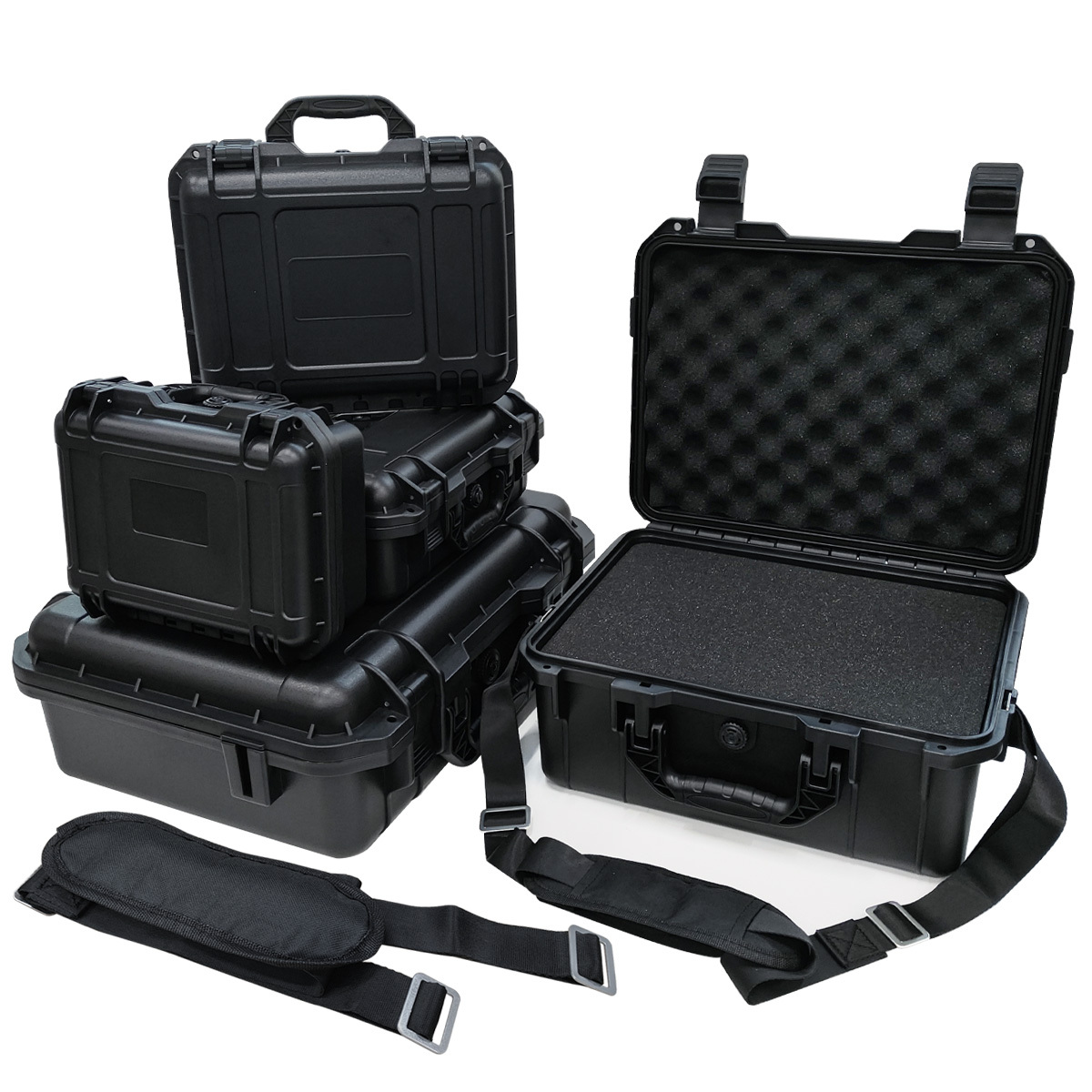 プレカットスポンジとシングルクロスボディストラップ付き機器ハ - Fish Finder Case のレビューと価格