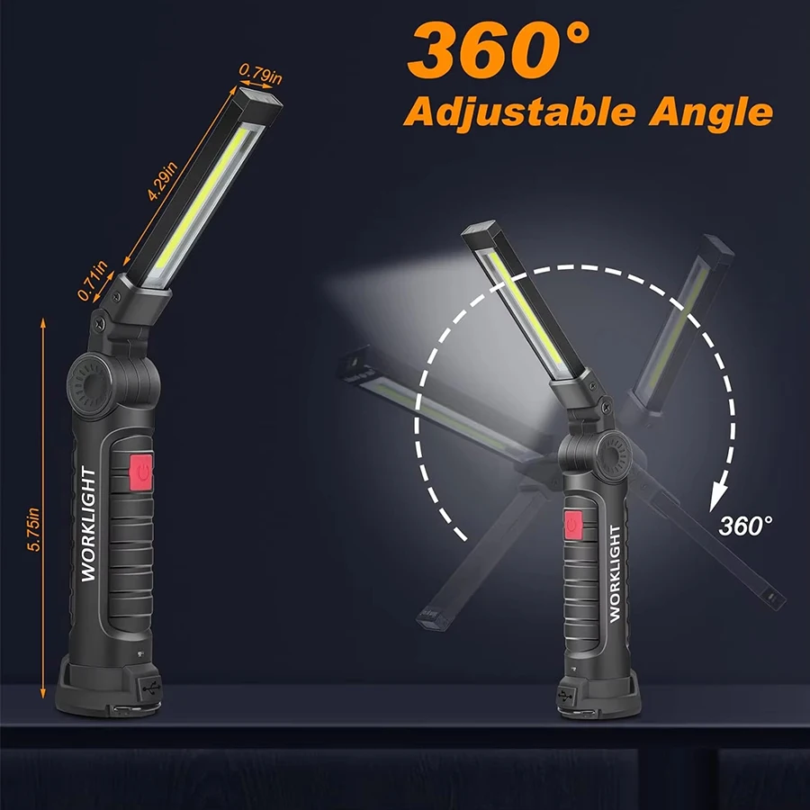充電式磁気作業灯懐中電灯ポータブルキャンプランタンLEDラン - Fishing Light のレビューと価格