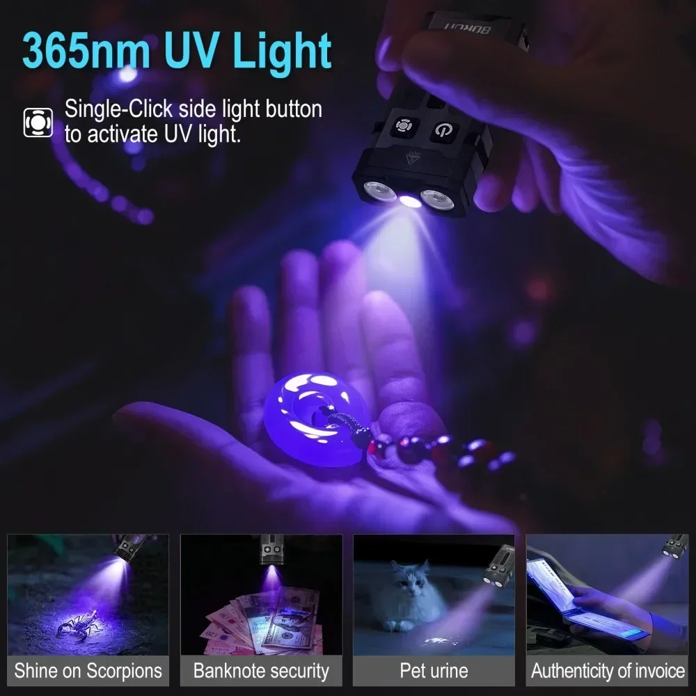 BORUiT EV20 1100LM EDC UVキーホルダ - Fishing Light のレビューと価格