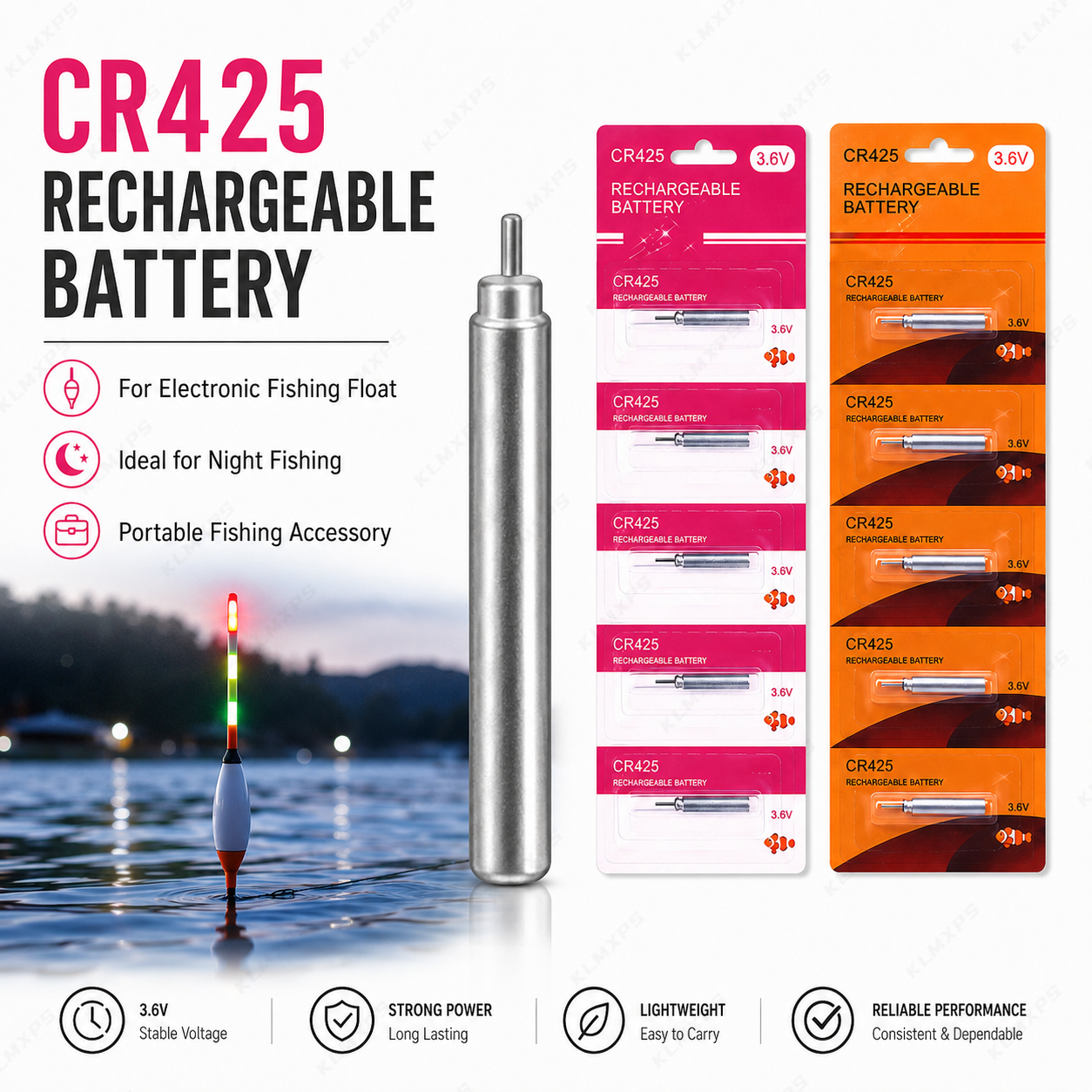 CR425 充電式バッテリー 電子釣り用フロート 夜釣り用浮 - Fish Finder Charger のレビューと価格