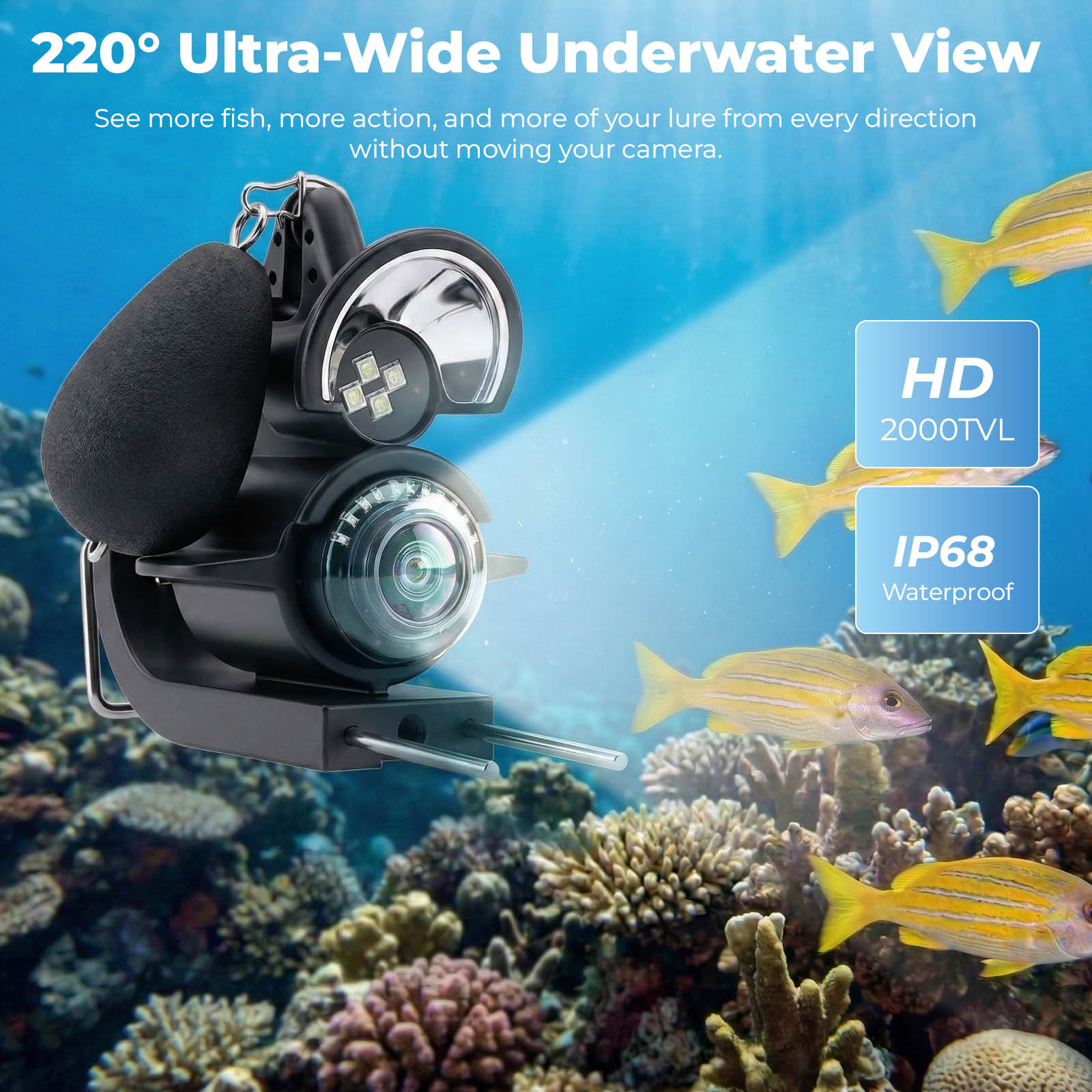 ポータブル水中ビジュアル魚群探知機 4.3インチLCDモニタ - Fish Finder Portable のレビューと価格