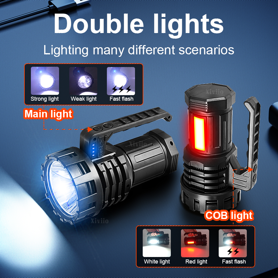 2025 新強力な検索懐中電灯充電式戦術トーチ 200000 - Fishing Light のレビューと価格