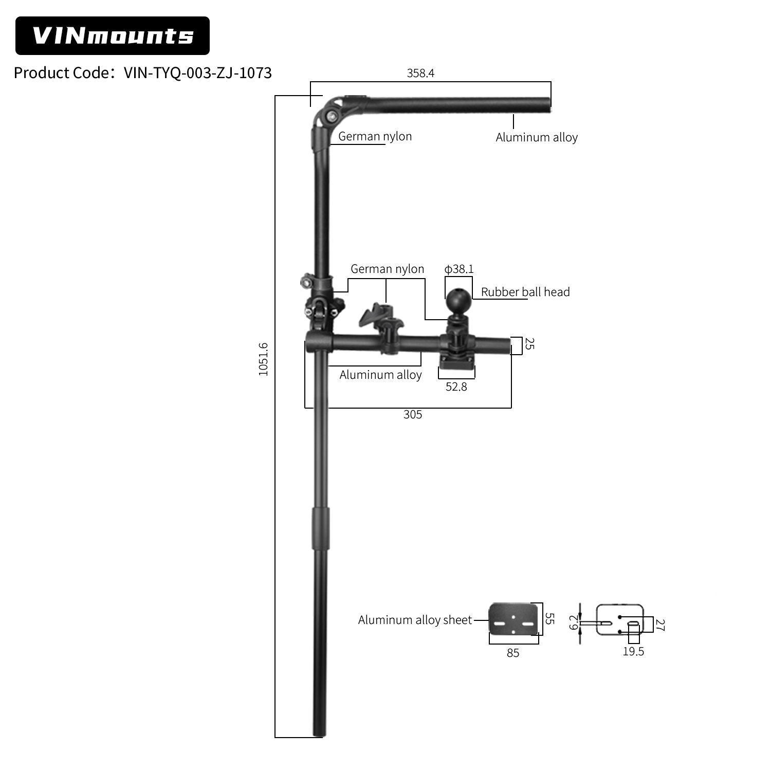 VINmountsLivescope魚群探知機ロッドマウント - Fish Finder Mount のレビューと価格