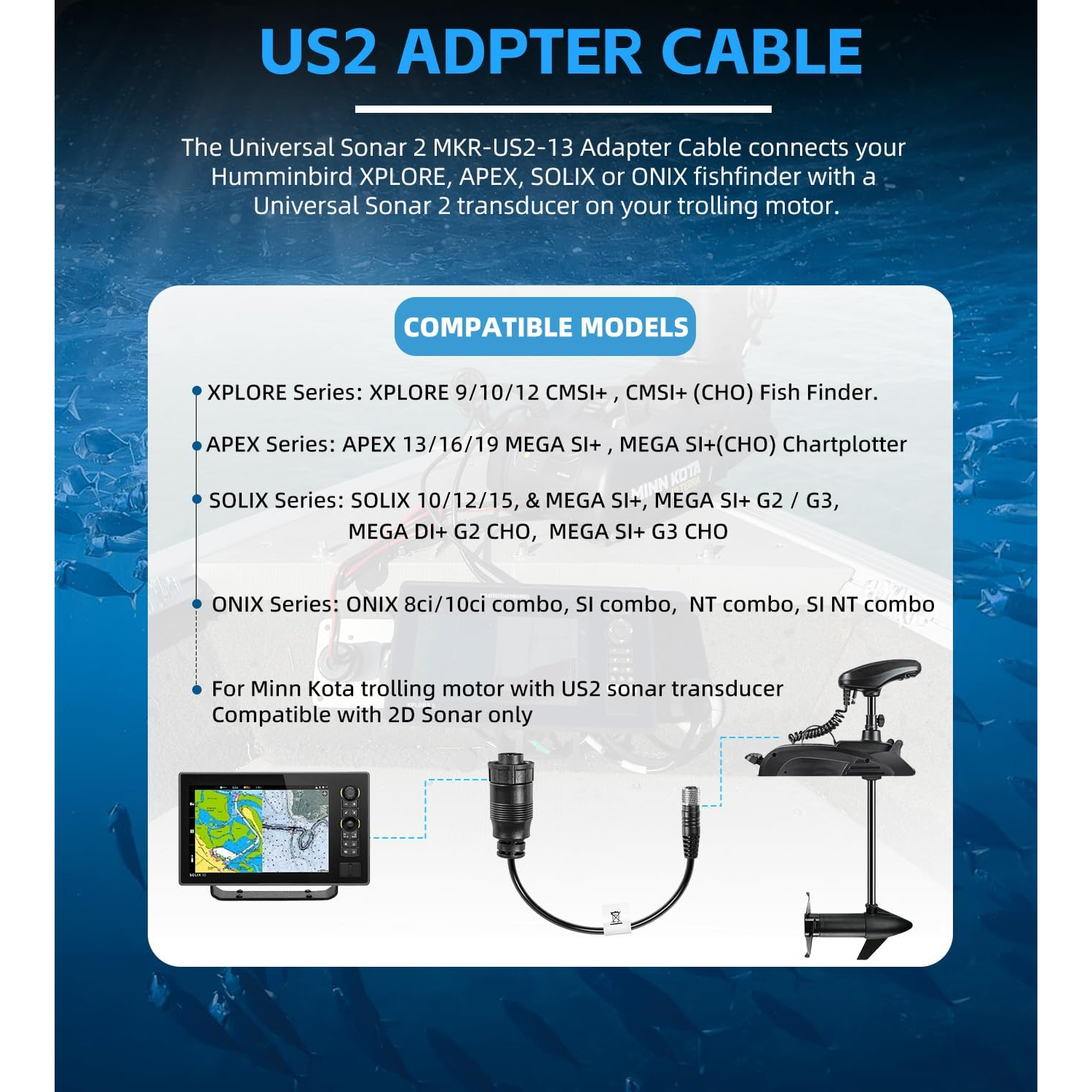 Minn Kota MKR-US2-13 ユニバーサルソナー - Fish Finder Cable のレビューと価格