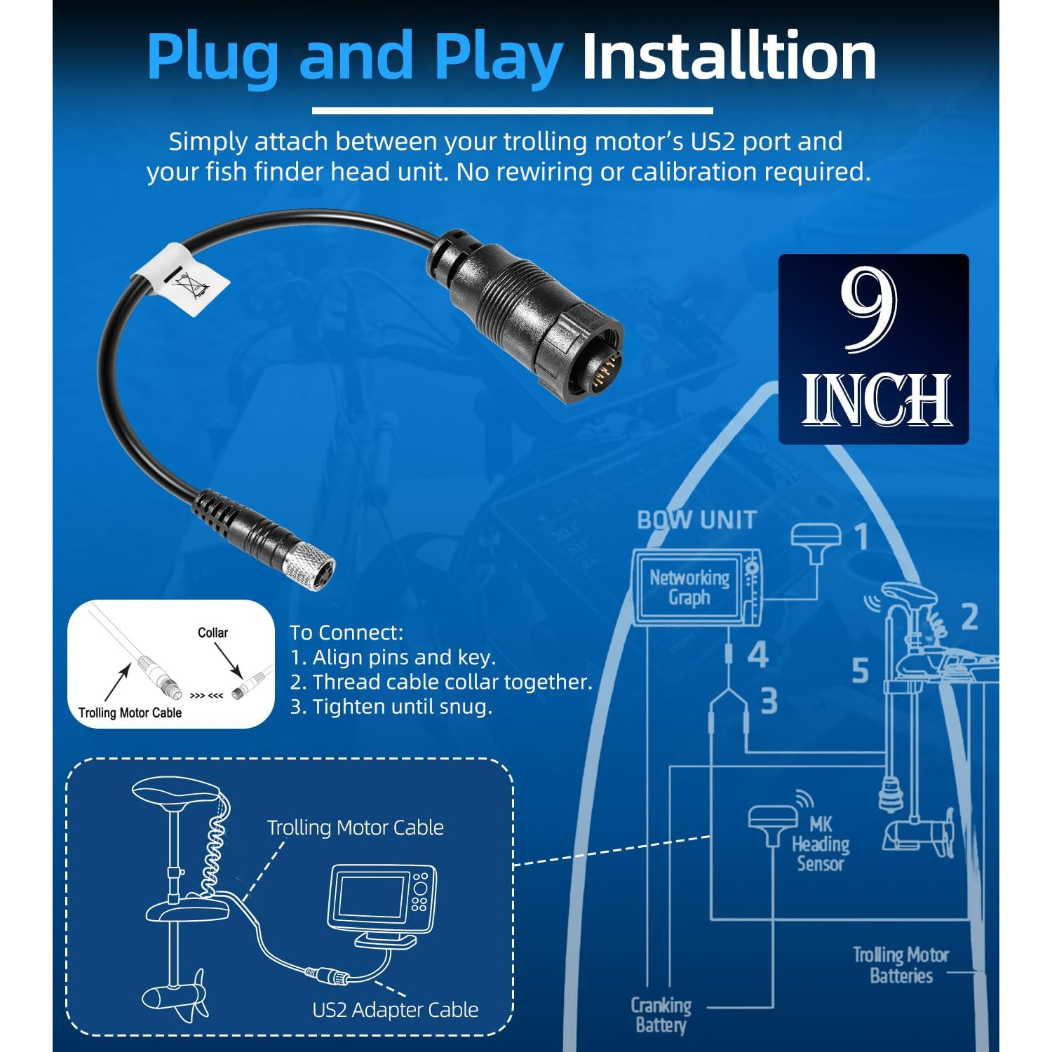 Minn Kota MKR-US2-13 ユニバーサルソナー - Fish Finder Cable のレビューと価格