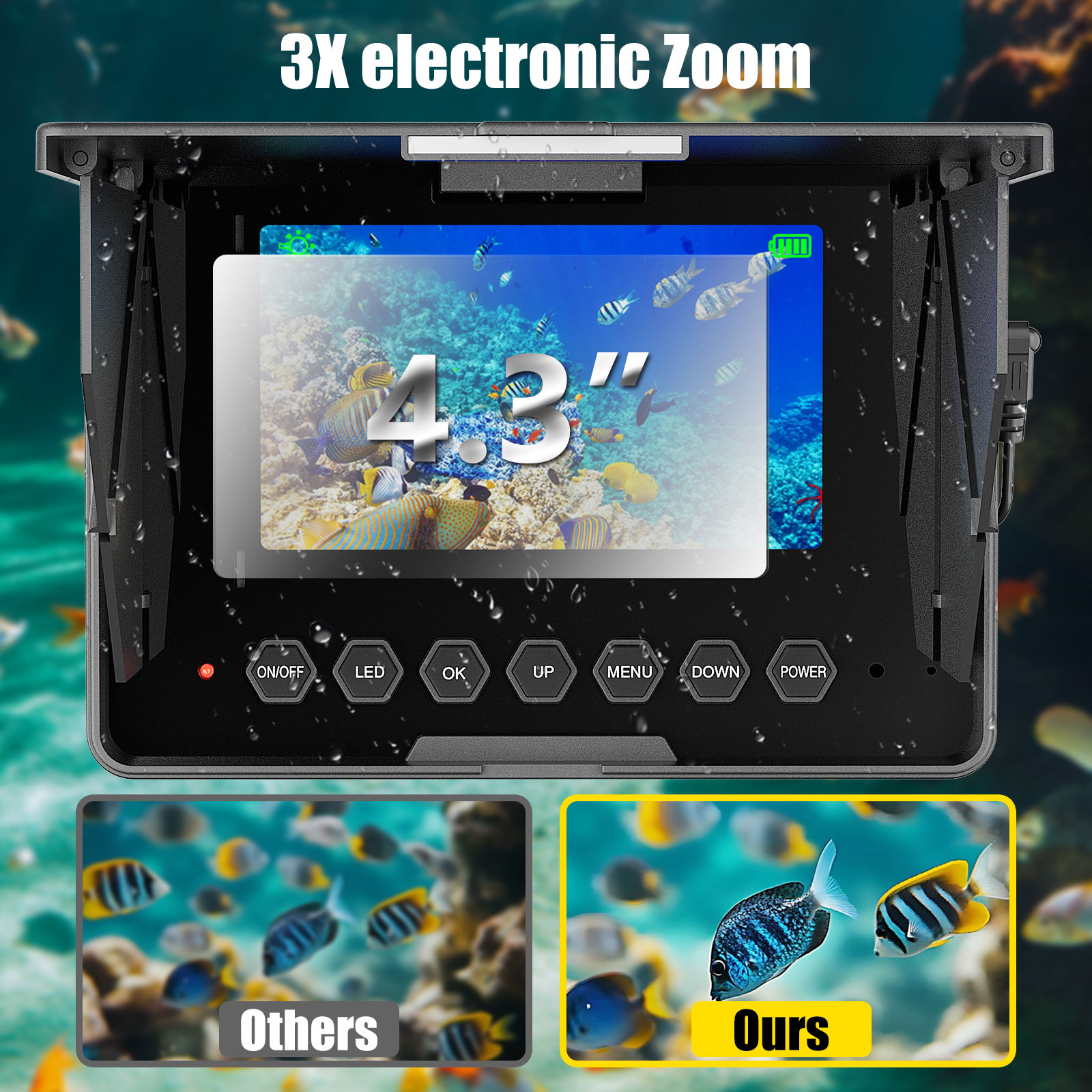 水中釣りカメラ - 15/30/50M ケーブル魚群探知機、 - Fish Finder Cable のレビューと価格