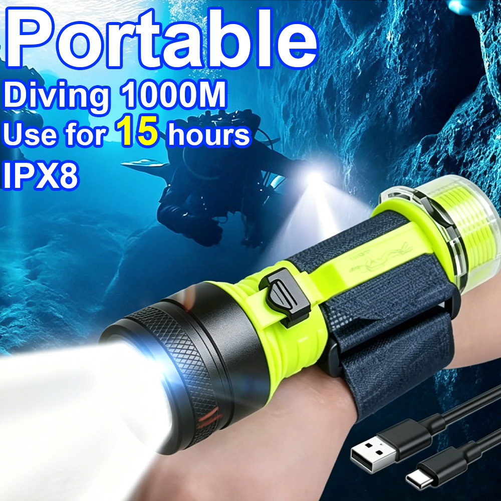 新しいポータブルプロフェッショナル LED ダイビング懐中電 - Fishing Light のレビューと価格