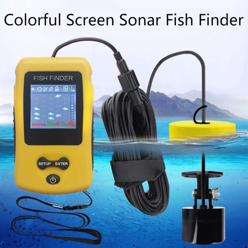 77hcポータブルソナーフィッシュファインダーハンドヘルドフ - Fishing Depth Finder のレビューと価格