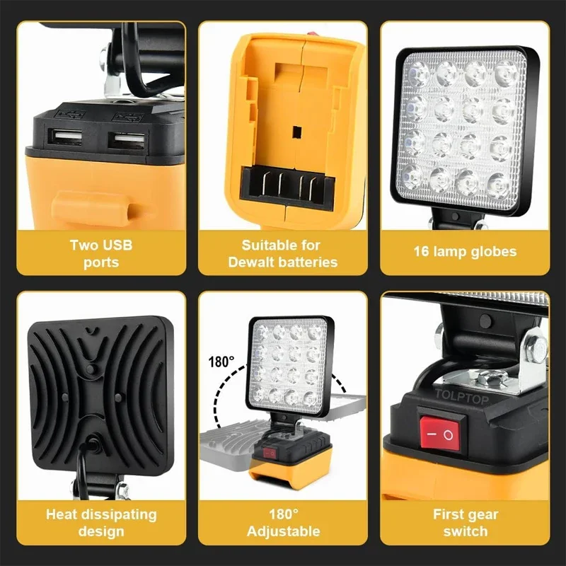 デウォルト用ハンドヘルドLEDスポットライト、4インチ、コー - Fish Finder Battery のレビューと価格