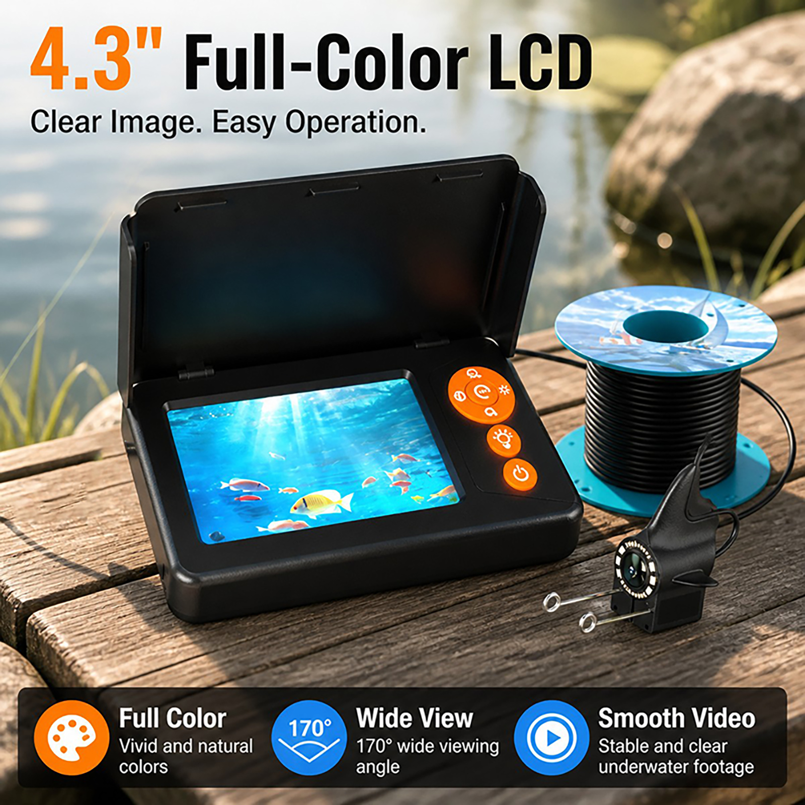 魚群探知機水中カメラ 1080P HDモニター ナイトビジョ - Fishing Camera のレビューと価格