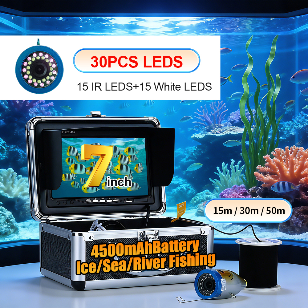 水中釣りカメラ - 7インチディスプレイ魚群探知機、15個の - Fish Finder Battery のレビューと価格