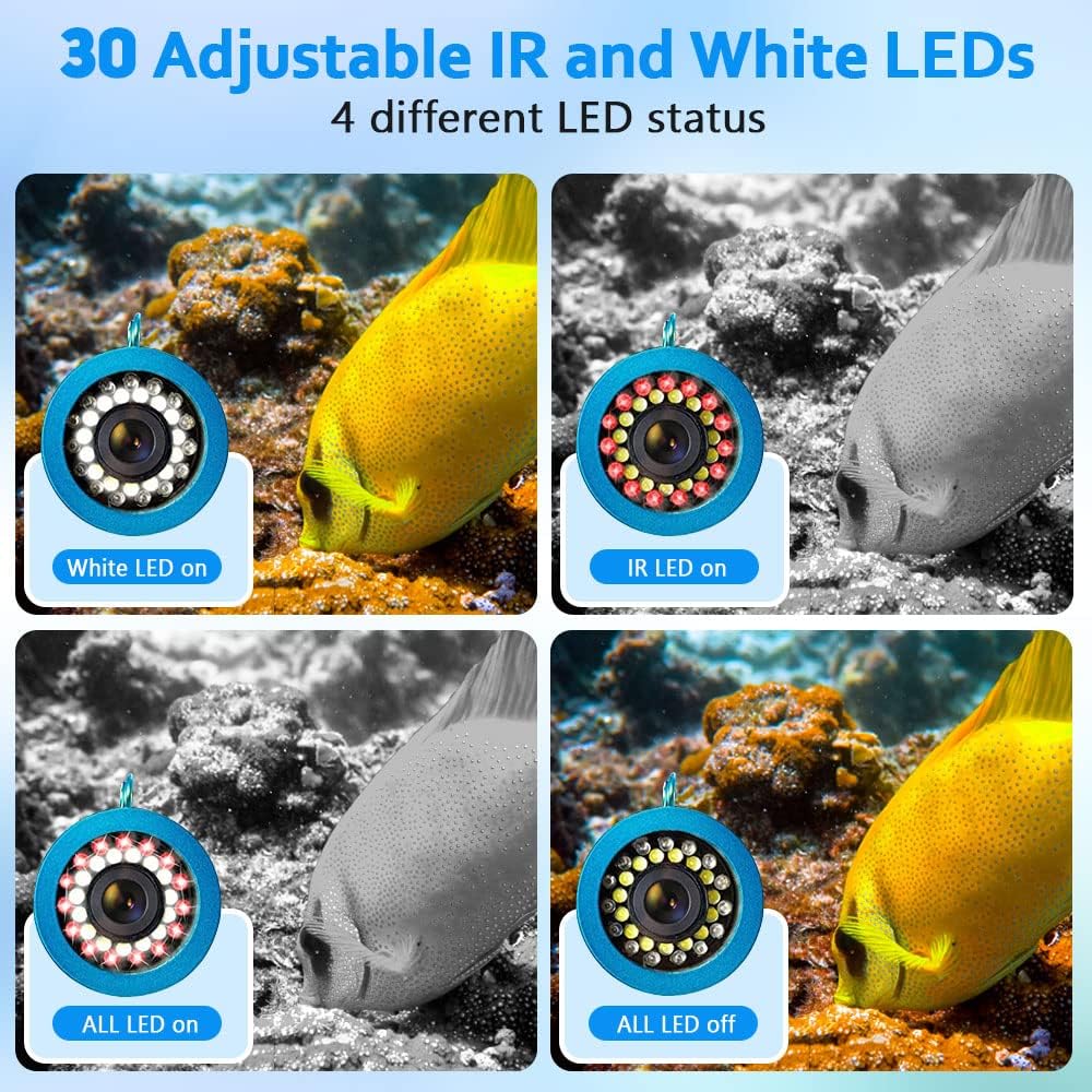 水中釣りカメラ - 7インチディスプレイ魚群探知機、15個の - Fish Finder Battery のレビューと価格