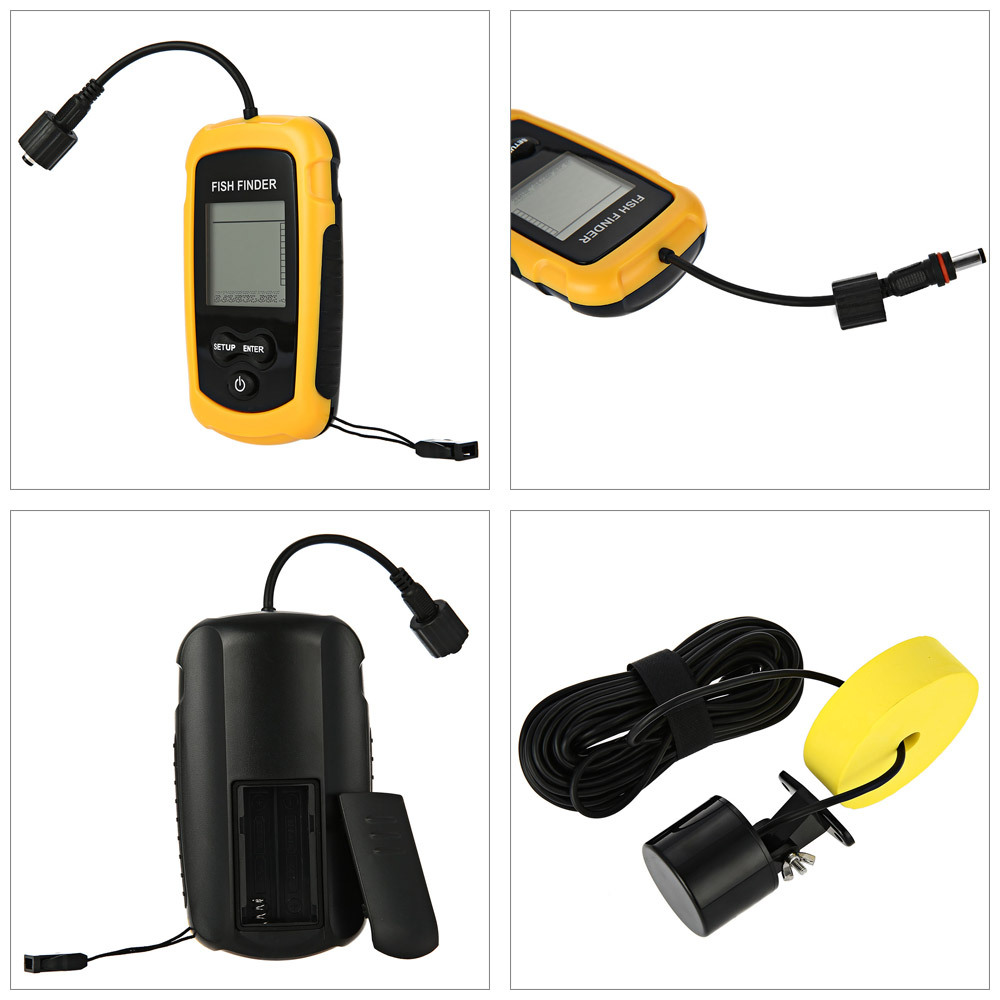 アラーム付き100Mポータブルソナー魚群探知機 ソナー範囲エ - Fish Finder Transducer のレビューと価格