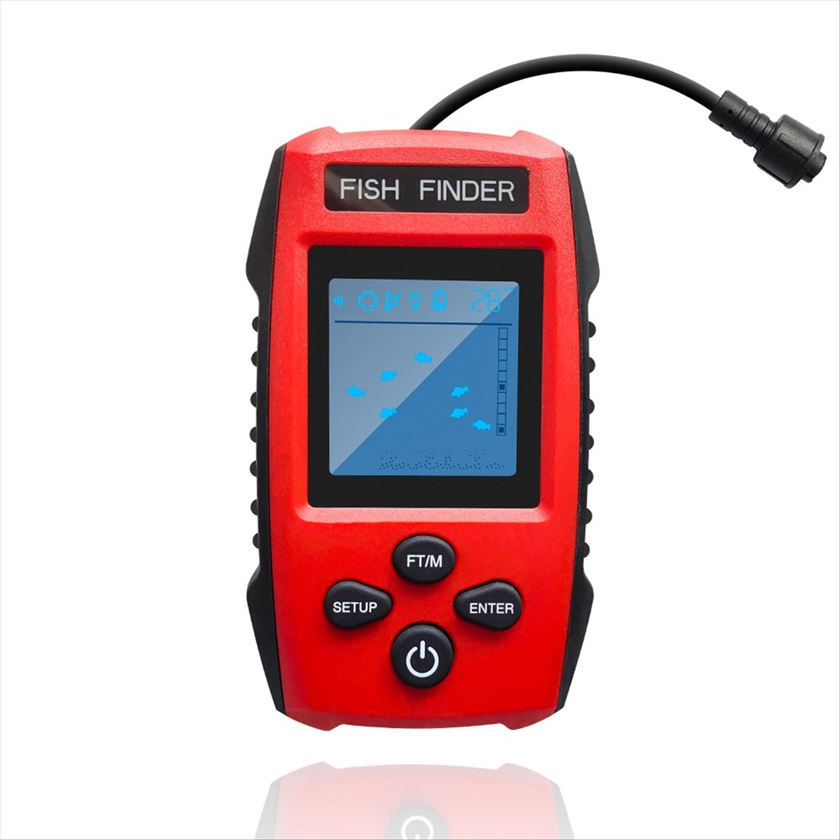 カラー液晶魚群探知機 有線ソナー送信機 検出深度計付き 釣り - Fish Finder Transducer のレビューと価格